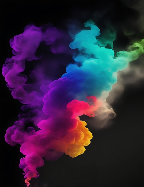 Silueta de fumaça multicolor de fundo