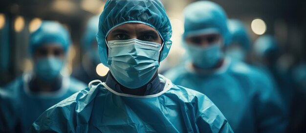 Foto silueta equipo médico de cirujanos en el hospital realizando una intervención quirúrgica mínimamente invasiva en la sala de operaciones quirúrgicas con equipos de electrocauterización