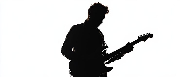 Silueta del guitarrista eléctrico