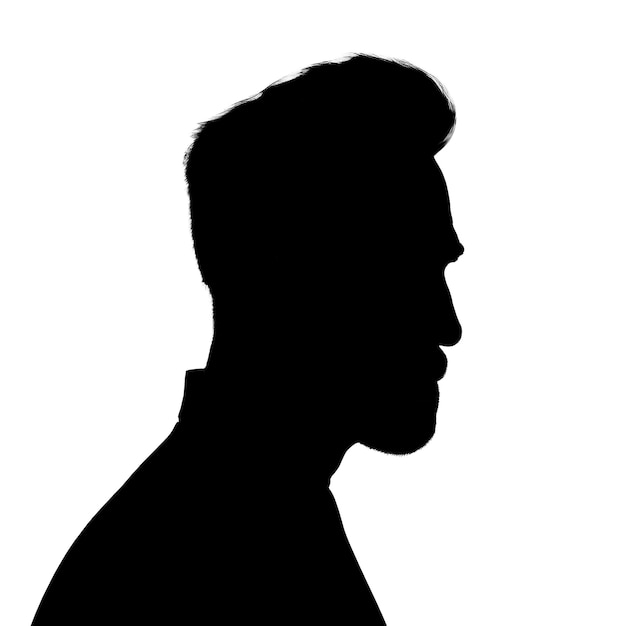 Silueta de un hombre adulto Avatar masculino Icono para redes sociales Ilustración aislada