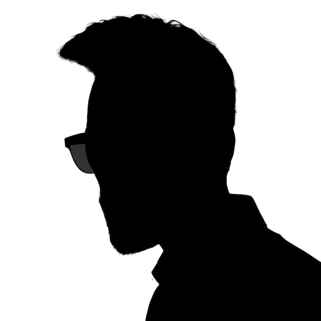 Silueta de un hombre adulto Avatar masculino Ícono de las redes sociales Ilustración aislada