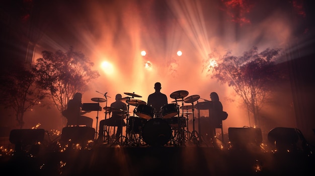 silueta de un hombre en un concierto