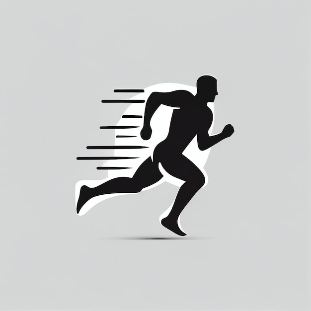 Foto silueta de hombre corriendo ia generativa