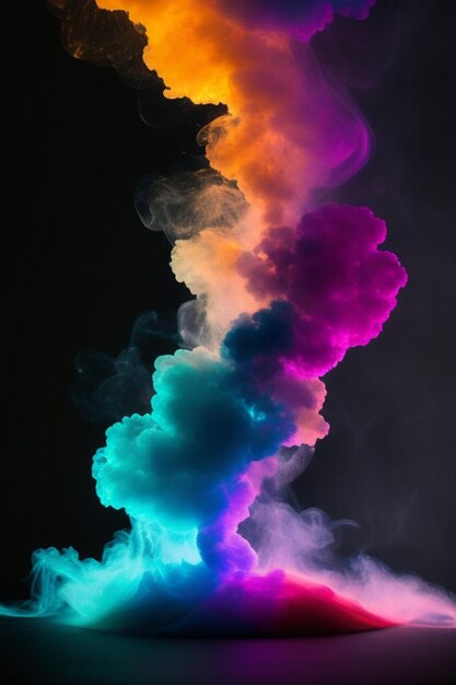 Silueta de humo multicolor