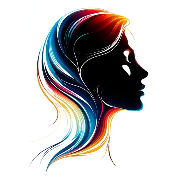 silueta imagen en color de la cara de una mujer en una vista lateral con expresión triste
