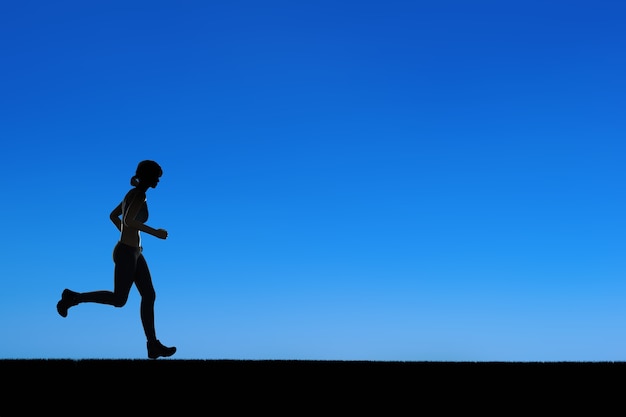 Silueta mujer corriendo o corredora