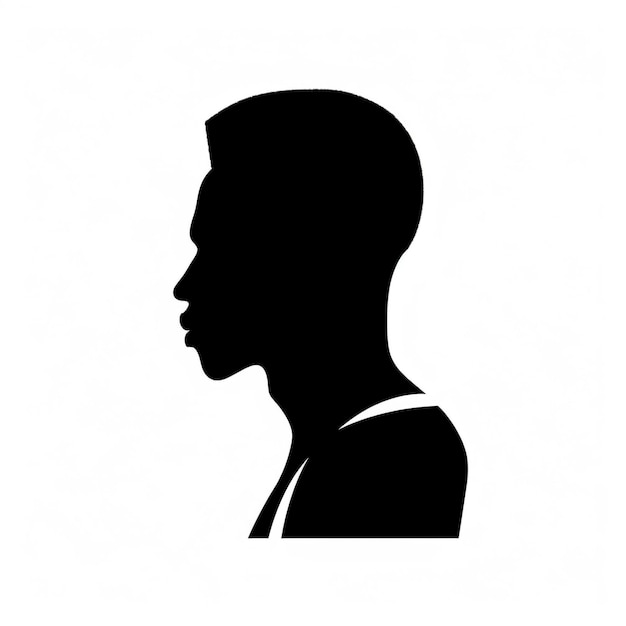 una silueta negra de un hombre con un fondo blanco