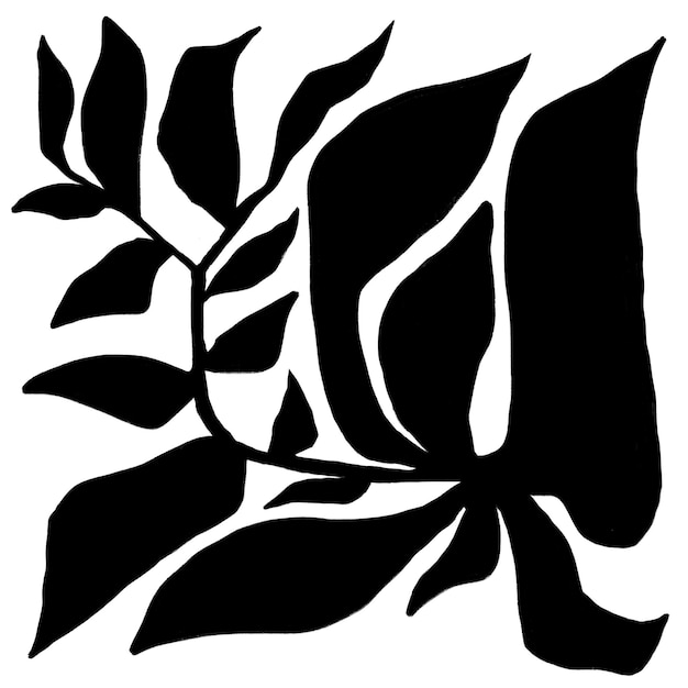 La silueta de la pegatina png de la hoja es de fondo transparente botánico