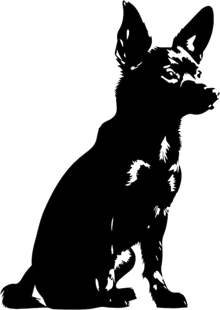 silueta perro animal vector imagen negra