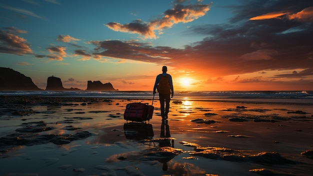 silueta de una persona al atardecer