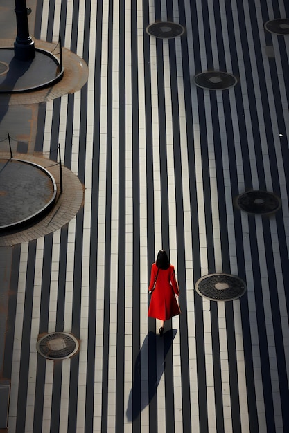 Una silueta de una persona caminando por la calle