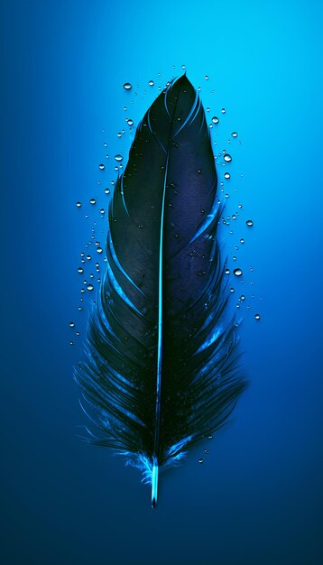 Foto silueta de pluma de pájaro negro con depósitos de agua generados