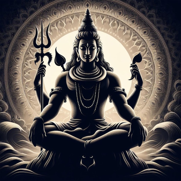 La silueta del Señor Shiva Imagen en HD