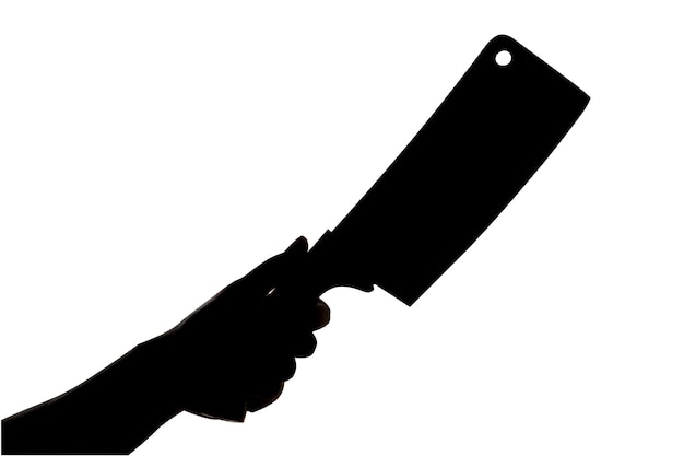 Foto silueta de sostener una cuchilla
