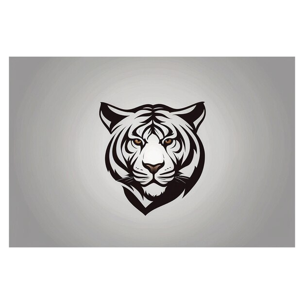 Foto silueta de tigre imagen de diseño del icono del logotipo