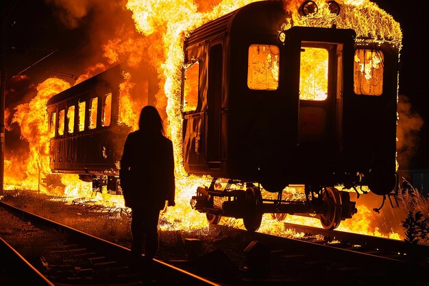 Silueta del viaje en tren