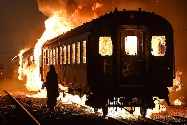 Silueta del viaje en tren