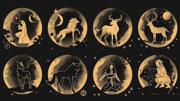 silueta del zodiaco de dibujos animados