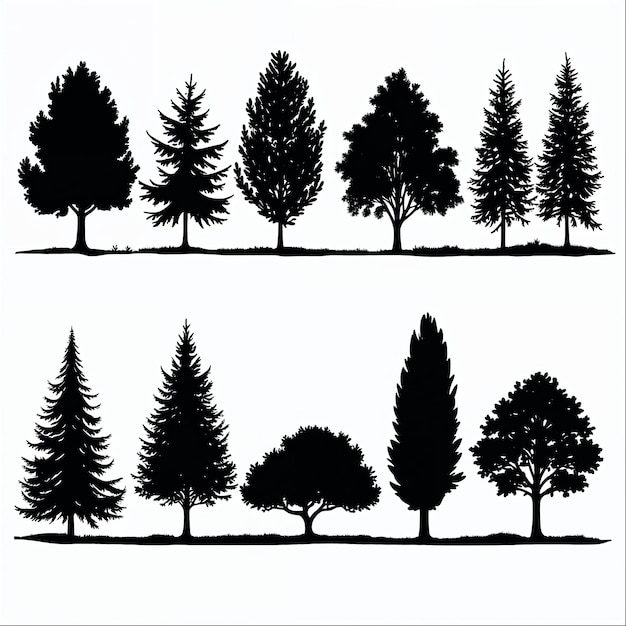 Siluetas de árboles