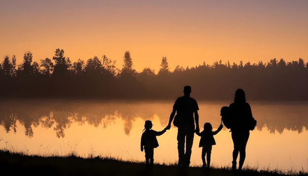 siluetas de la familia