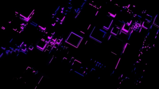 Siluetas de gente caminando sobre un fondo de pared colorido con diseño de cuadrados noche de fiesta creativa