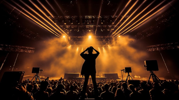 siluetas de personas bailando en un concierto