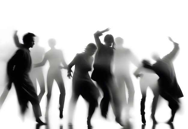Foto siluetas de personas bailando