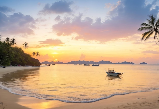 Silver Beach en la isla de Koh Samui al atardecer Tailandia