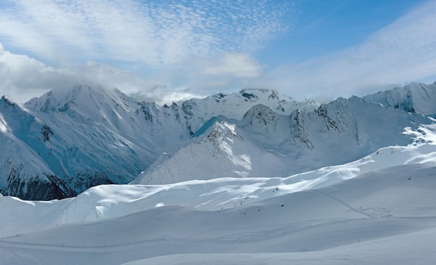Foto silvretta alpes vista de invierno austria panorama