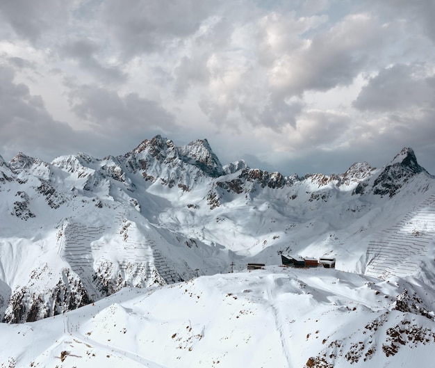 Silvretta Alps inverno vista Áustria