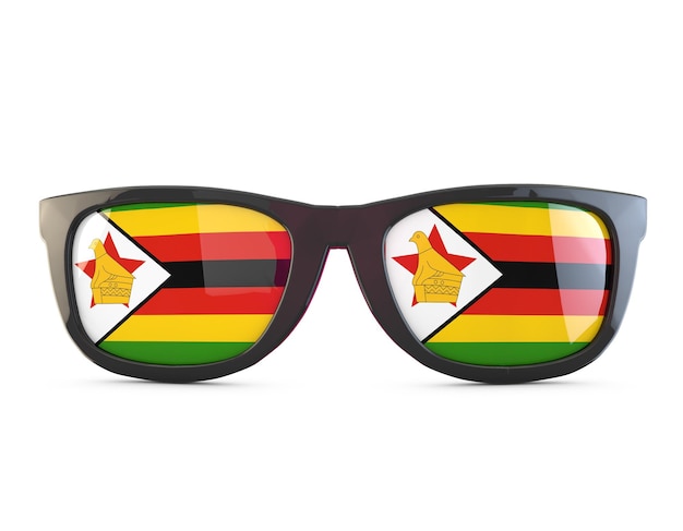 Simbabwe Flagge Sonnenbrille 3D-Rendering