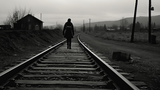 El simbolismo melancólico cautivador de las fotografías en blanco y negro de una figura solitaria