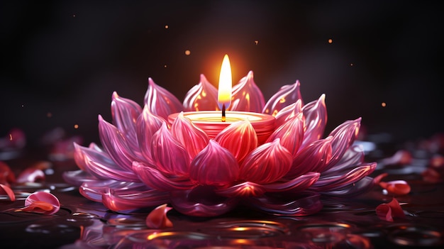 Simbolismo de velas festivas Festival de luces de Diwali en colores fotorrealistas