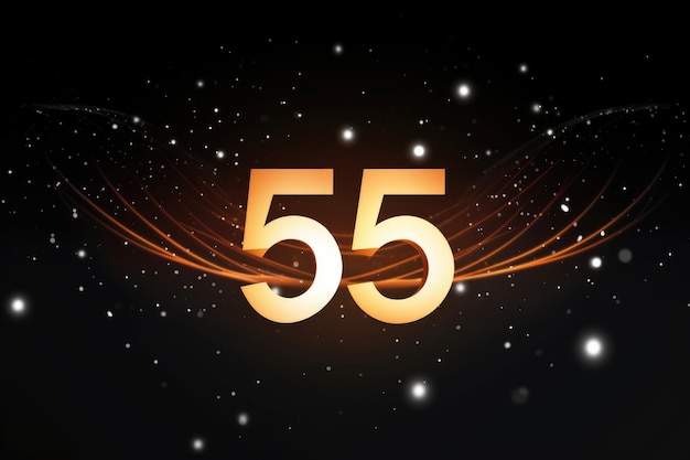 Símbolo 55 em um fundo cósmico abstrato