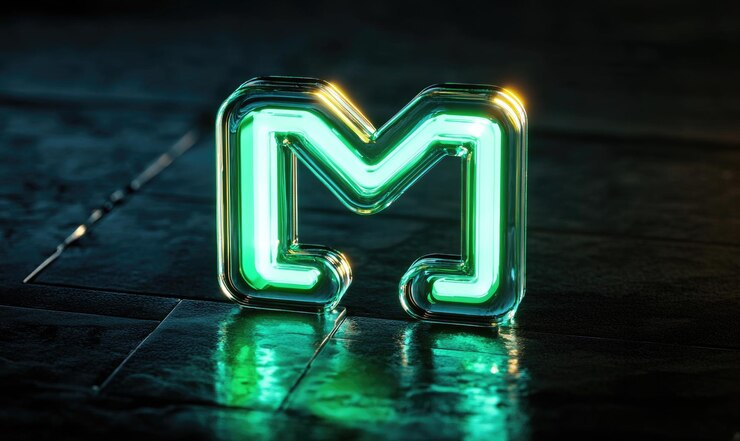 Foto símbolo abstracto de ciencia ficción en tonos esmeralda y marina con un resplandor luminoso