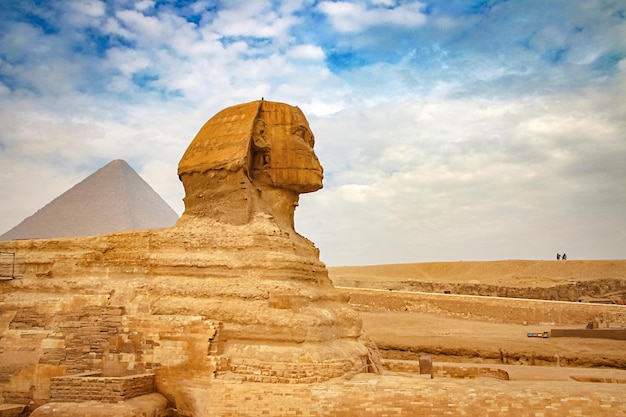 Símbolo antiguo de la esfinge y de las pirámides de Egipto