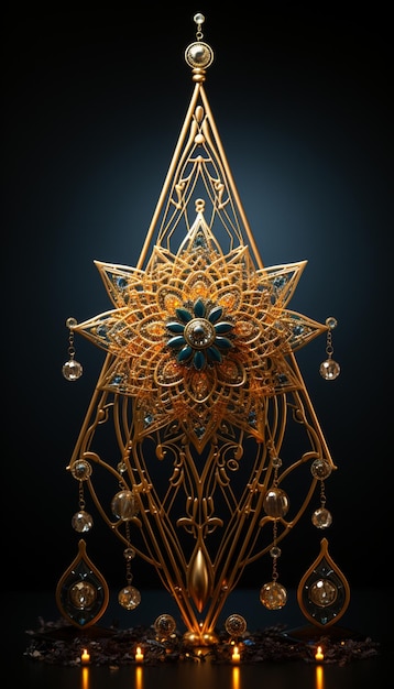 Símbolo astrológico floral zodíaco tarjeta de tarot fondo estrella luna universo astrología Ai generado