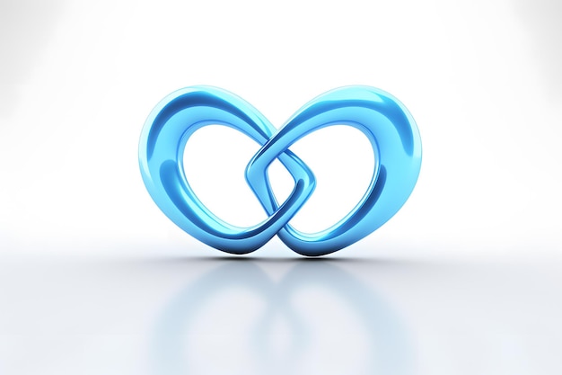 Foto símbolo azul del infinito entrelazado con un corazón que simboliza una amistad eterna e infinita