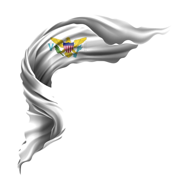 Símbolo de la bandera nacional virgen en la ilustración 3d de tela satinada para las celebraciones del Día Nacional