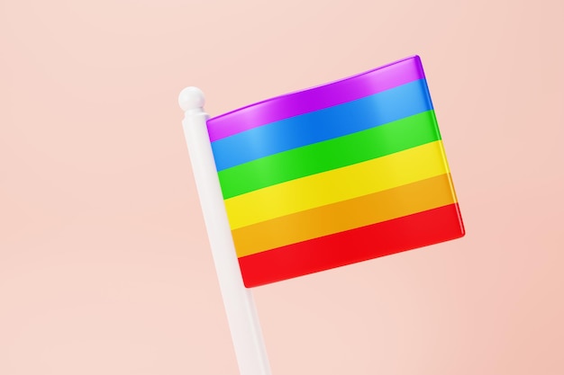 Símbolo de la bandera PRIDE para LGBTQ 3D Randing