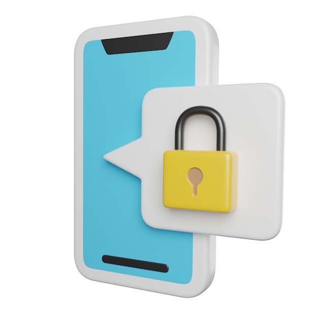 Símbolo de bloqueo de seguridad del teléfono inteligente y comunicación protegida
