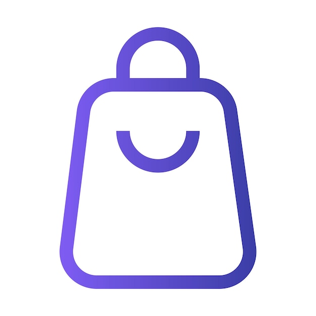 Símbolo de bolsa de compras simple y moderno con un diseño minimalista adecuado para el comercio electrónico