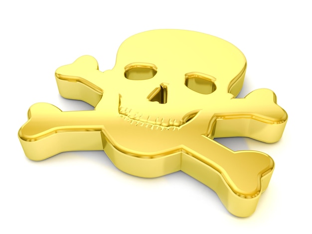 Símbolo de calavera de oro
