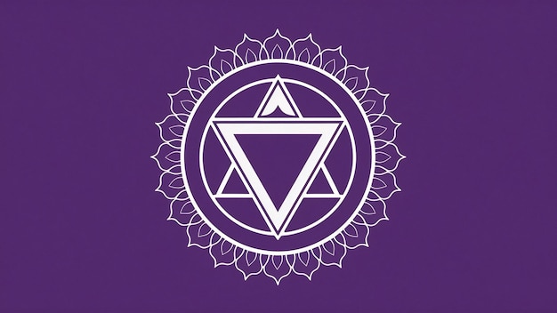 El símbolo del chakra Sahasrara en un fondo púrpura