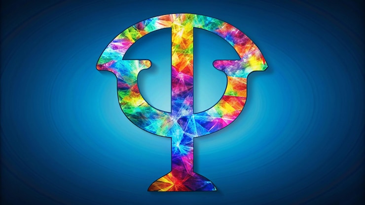 Foto un símbolo colorido con la palabra paz en él
