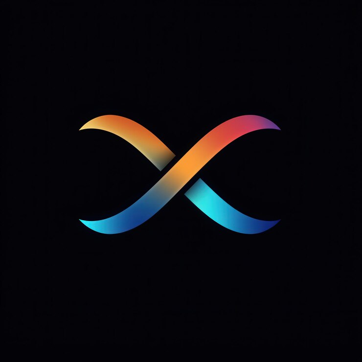 Foto un símbolo colorido con la palabra x en el medio