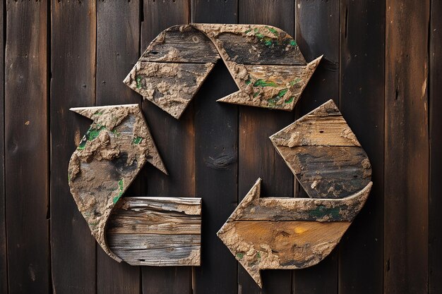 Foto símbolo de compromiso medioambiental que indica el reciclaje