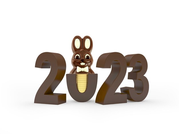 Símbolo de conejo de chocolate de Año Nuevo.