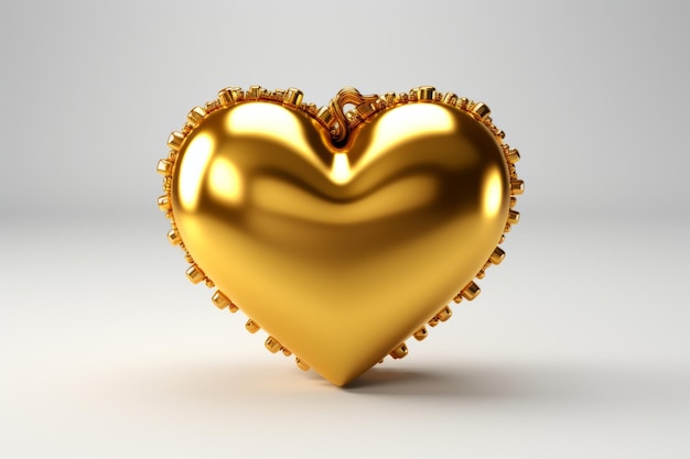 Símbolo de corazón dorado como una notificación similar a las redes sociales IA generativa