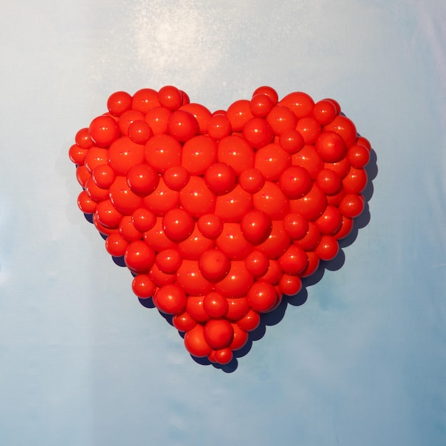Símbolo de corazón rojo de amor celebración romántica Concepto con espacio de copia
